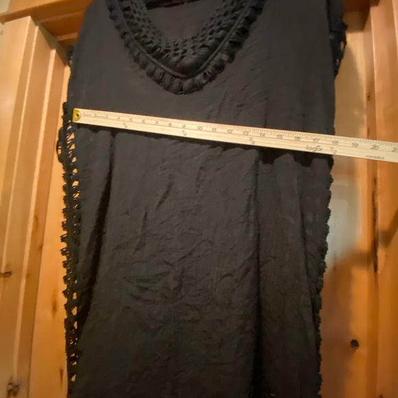 SHEIN SWIMSUIT BEACH COVER gauze like front/back, crotchet sides, collar, bottom - Picture 4 of 9